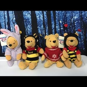 Pooh Bear a Disney Bean Bags Lot of 4